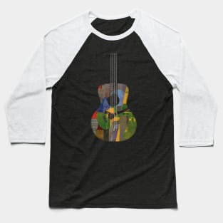 Guitar inception - Minimalist Abstract Art Patchwork Collage Baseball T-Shirt